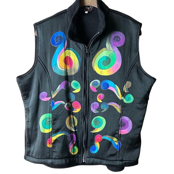 Fleece vest XXL invisible world, Juno, Alaska silk art to wear - Picture 3 of 10